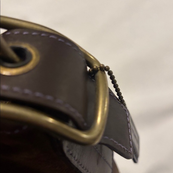 VTG Coach Brown Patchwork crossbody & wristlet Suede leather canvas boho Y2K - Picture 5 of 16